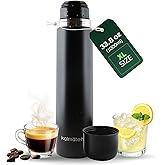Kalmateh Stainless Steel Thermo Bottle 34oz for Hot Drinks, Precise Pouring for Coffee, Tea, Yerba Mate and Cold Beverages