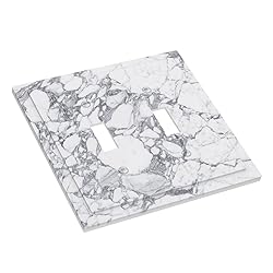 White Gray Marble 2 Gang Double Toggle Light Switch