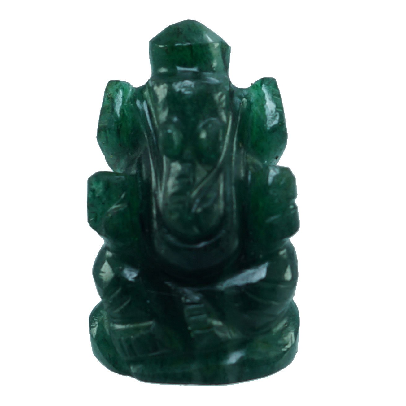 SS Gems And RudrakshaSS Gems And Rudraksha Ganesha Gemstone Green Jade Emerald Statue (7g)