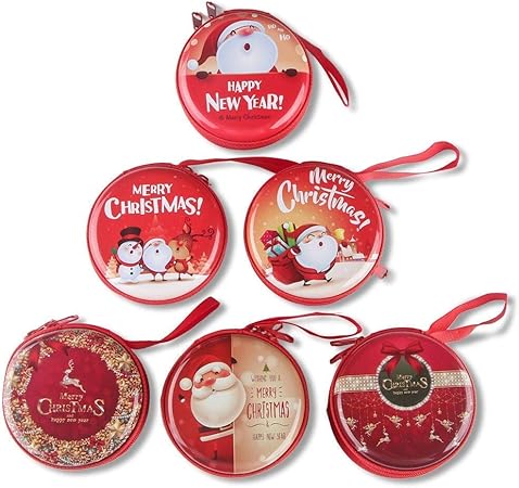 Amazon Qianmome 小銭入れ クリスマス ミニポーチホルダー 小銭入れ 現金バッグ パーティーの記念品 クリスマスプレゼント用 6個パック ままごと ごっこ遊び おもちゃ