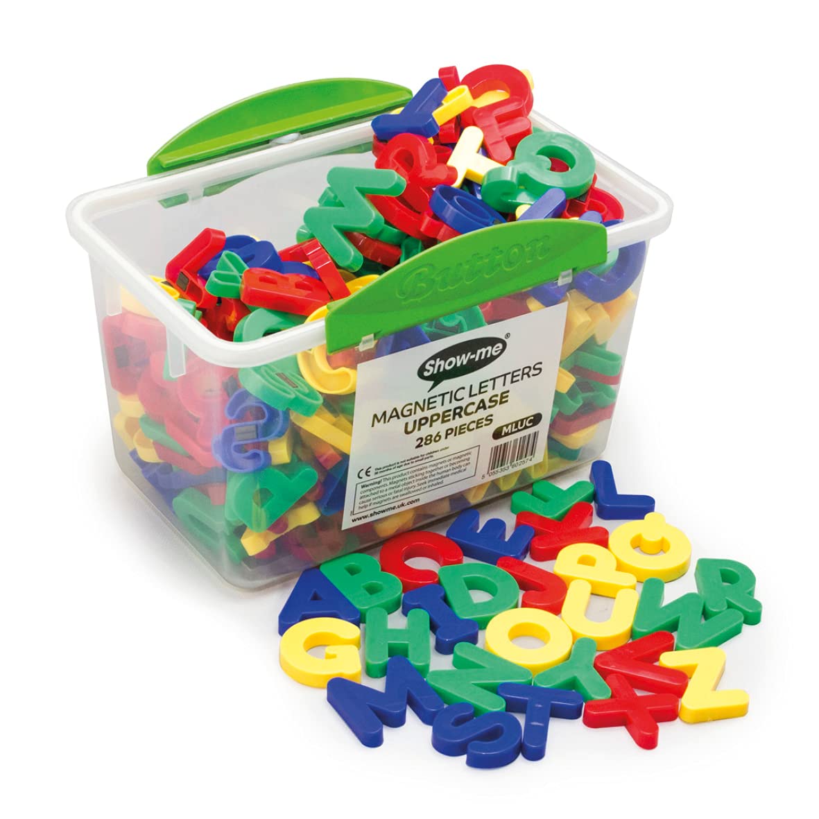 Show-me Magnetic Numbers & Symbols – Math Set for Fridge and Magnet Surfaces with Storage Tub (Set of 286)