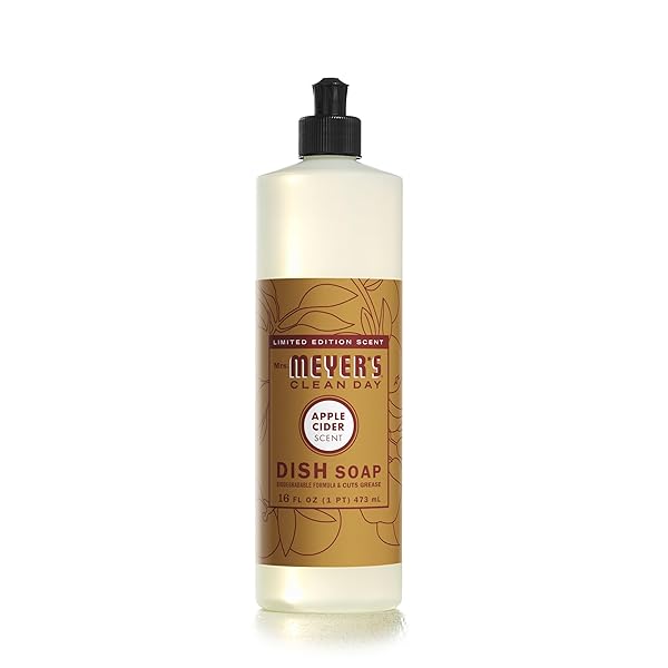 MRS. MEYER’S CLEAN DAY LIQUID DISH SOAP, BIODEGRADABLE FORMULA, LIMITED EDITION APPLE CIDER, 16 FL. OZ