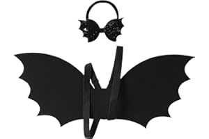 JiaDuo Halloween Bat Costume for Baby Girl Boy Black Wing and Bow Headband Goth Hair Accessories