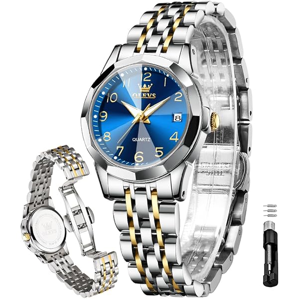 Amazon.com: OLEVS Blue Womens Watch Fashion Dress Diamond  display picture 2