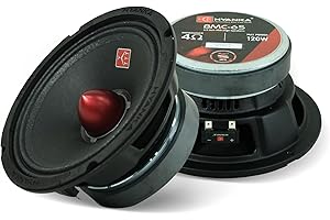 H YANKA BMC-65 6.5 Midrange Speakers Car Audio, 120 Watts 4 Ohms Bullet Design Door Speakers with Black Steel Basket, Distortion-Free Sound, Ideal for Cars, Trucks, and More. (1 Pair)