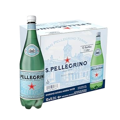 San Pellegrino Sparkling Natural Mineral Water, 33.8-ounce plastic bottles (Pack of 12) by San Pellegrino