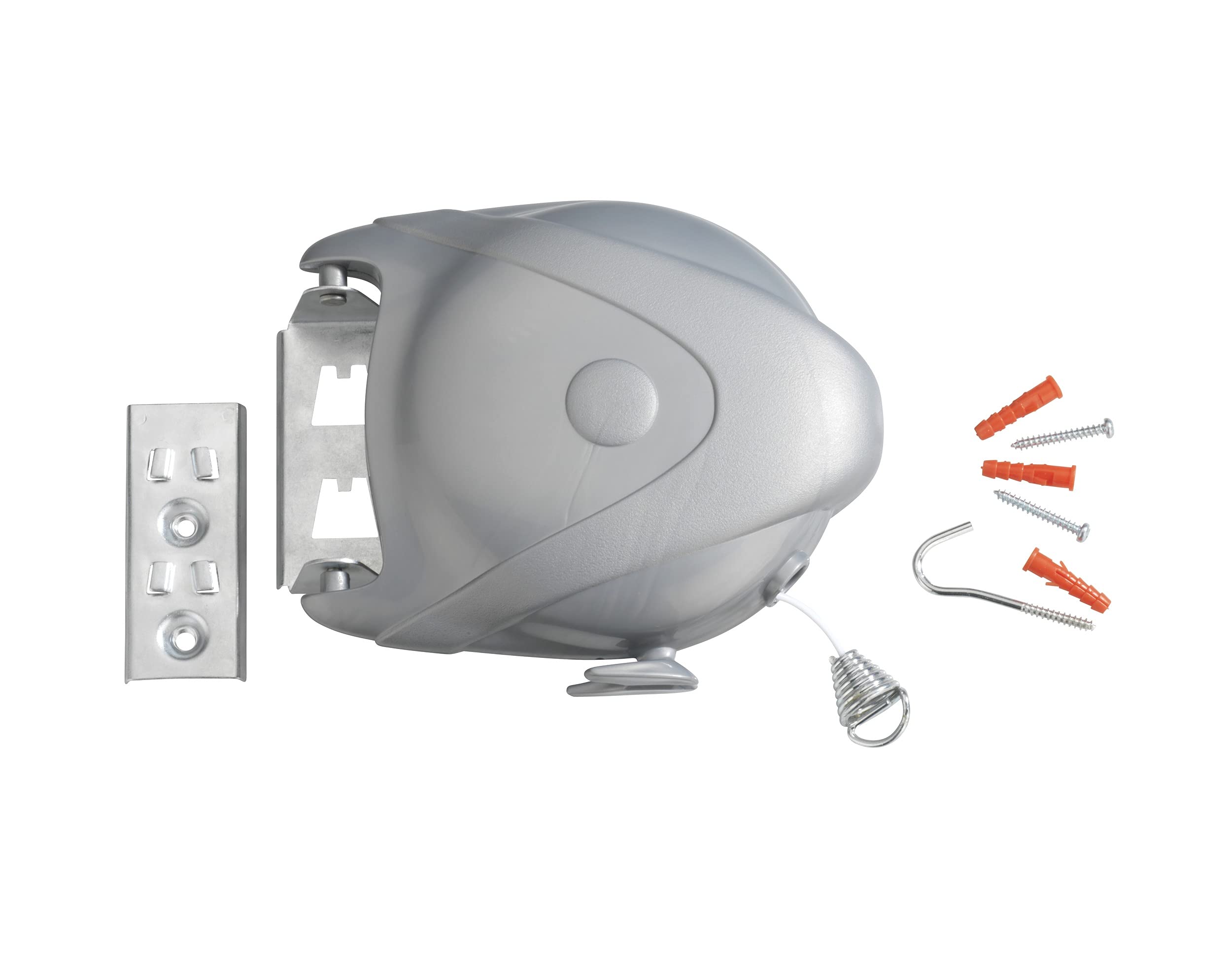 WENKO 3726400100 Washing line Jumbo - 15 m Drying Length, retraction Lock, Polystyrene, 18 x 18.5 x 6 cm, Grey