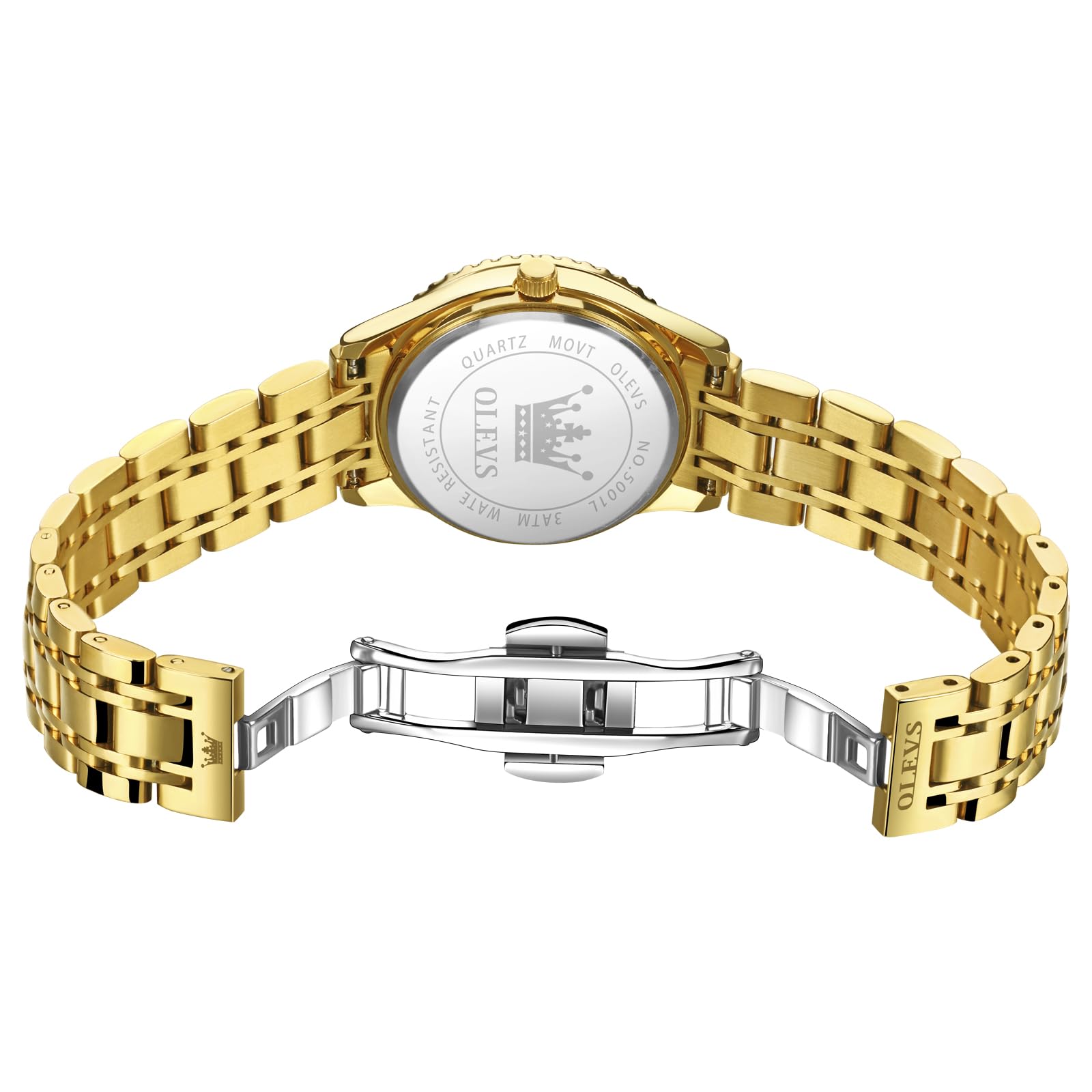 OLEVS Womens Watches Small Face Ladies Watches for Women with Day Date Diamond Silver Gold Two Tone Stainless Steel Waterproof Analog Reloj para Mujer Classic Fashion Dress Quartz Womens Wrist Watch