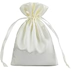 AKLVBL 30 Pack Beige Satin Gift Bags - 6 x 9.5 Inches Jewelry Drawstring Pouches for Weddings, Baby Showers - Silk Favor Bags