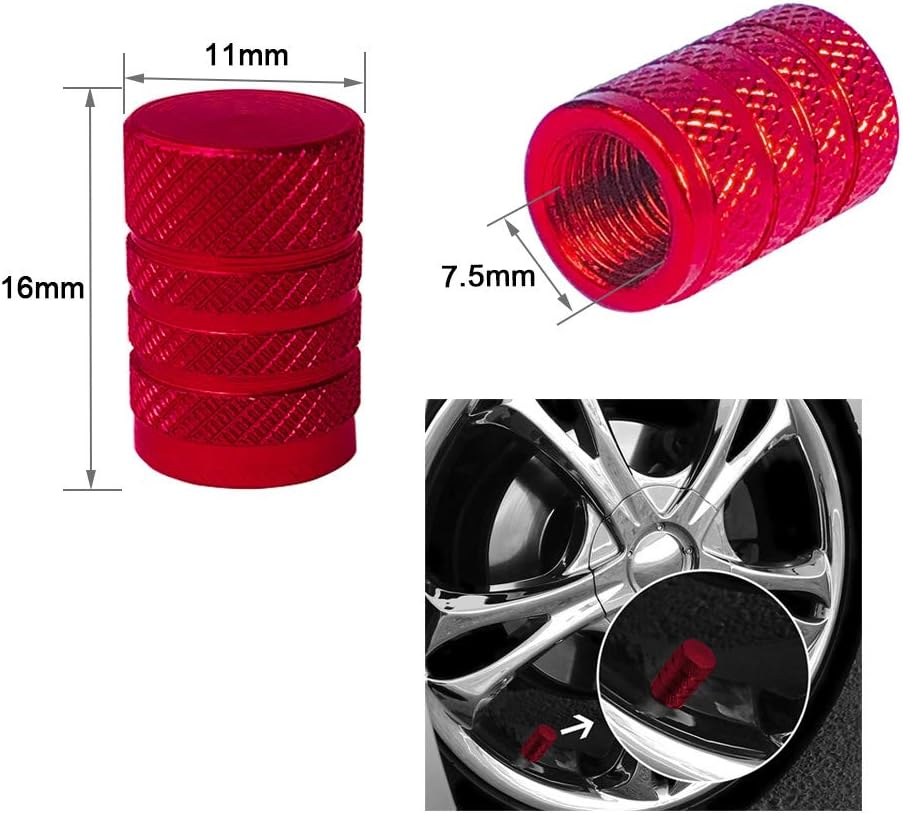 5 Pezzi Valvole Per Pneumatici Auto: Stelo In Gomma, Lega E Rame, Tappo Antipolvere Cromato – Adatto A Foro Cerchio 11mm