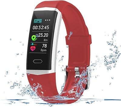 Amazon Co Jp 進化版 スマートウォッチ 内蔵gps 運動量計 天気予報 心拍数測定 血圧測定 Line 着信通知 睡眠検測 消費カロリー 歩数計 カラースクリーン レッド パソコン 周辺機器