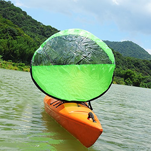 RENHAIGY Tandem Clear Kayak Wind Sail Kit Downwind Paddle Popup Board Inflatable Foldable Canoe Boats Accessories 42 Inches Durable Surfing Easy Setup Deploys Quickly Compact Portable - Thumbnail 2