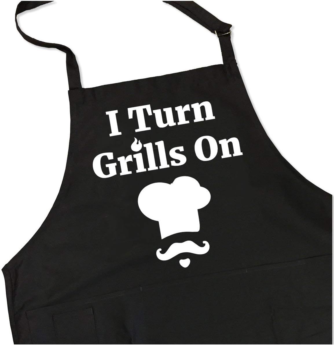 Funny Apron For Men - BBQ Gifts for Men & Unique Gifts for Fathers - Mens Black Aprons for Grilling
