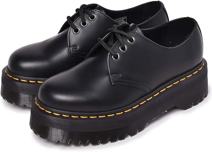 Amazon ドクターマーチン スムースレザー 厚底シューレースローファー クアッド 並行輸入品 Dr Martens ドクターマーチン ローファー スリッポン