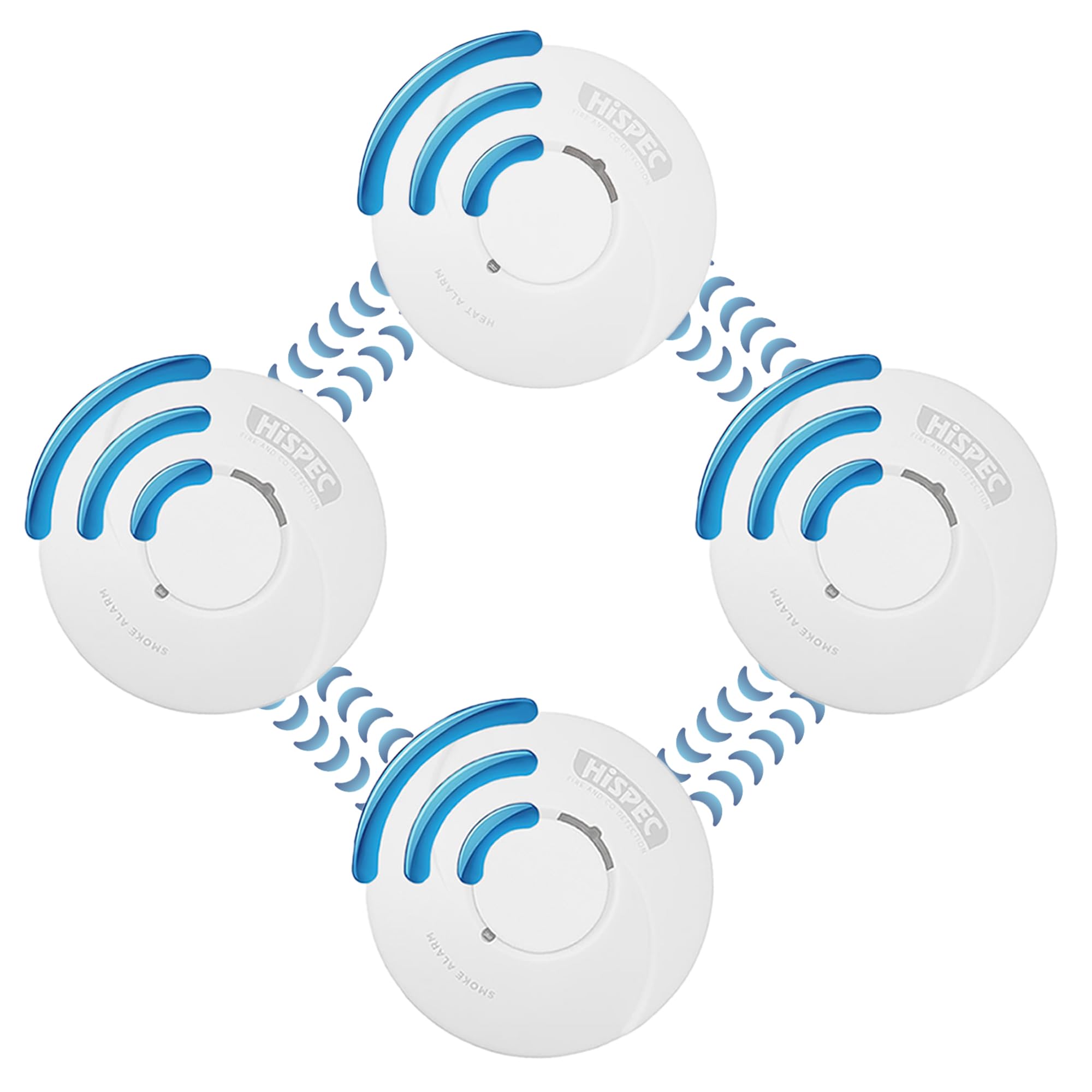 HiSPEC Smoke Alarms Heat Detectors and CO Detectors Fire Safety Kits: Fully Compliant to 2022 Scottish Legislation (3 Smoke / 1 Heat)