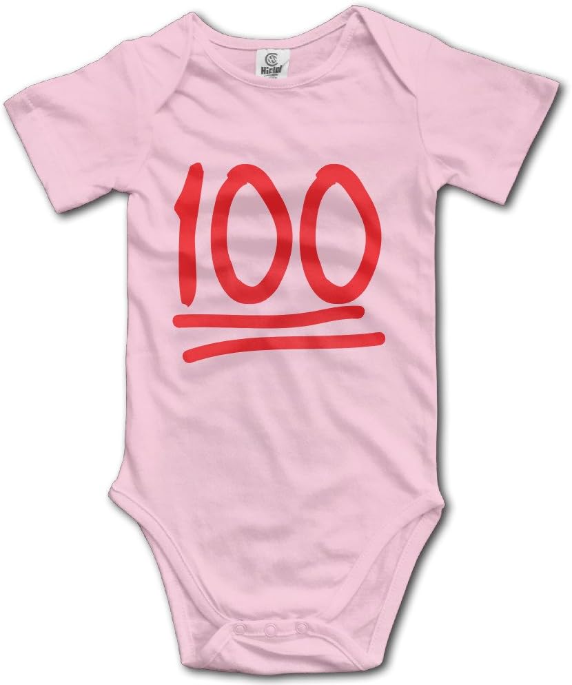 100 Emoji Red Logo Short Sleeve Romper Bodysuit Playsuit Outfits For Baby Unisex