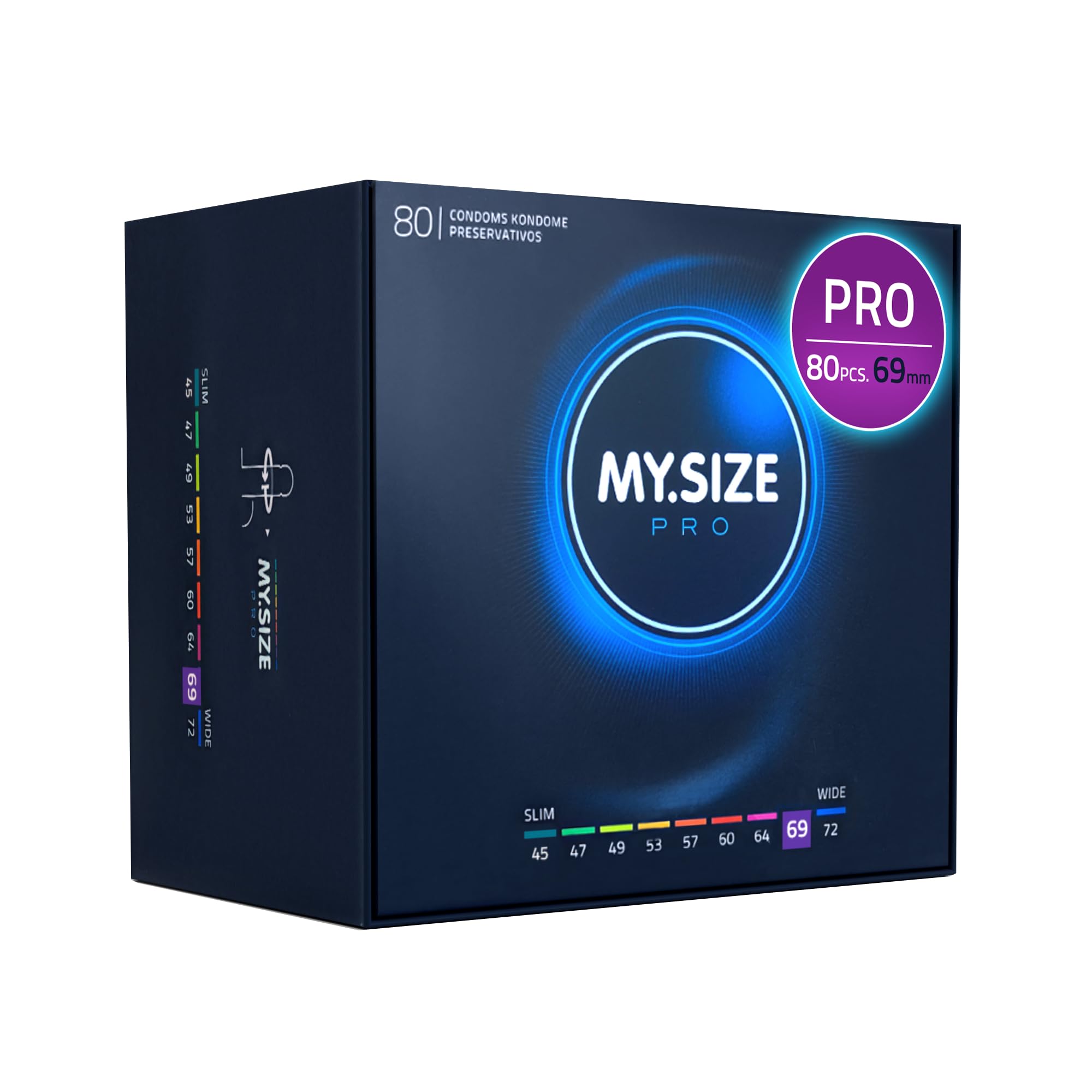 MY.SIZE PRO Condom Size 7, 69 mm, 80 Condoms - Perfect fit and a Suitable Size for Everybody