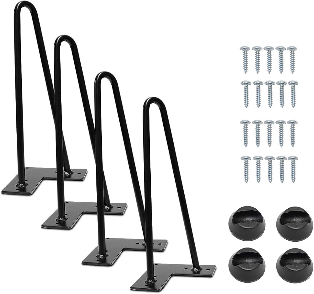 Signstek 12in Hairpin Table Legs Set of 4 with Heavy Duty 12mm Steel