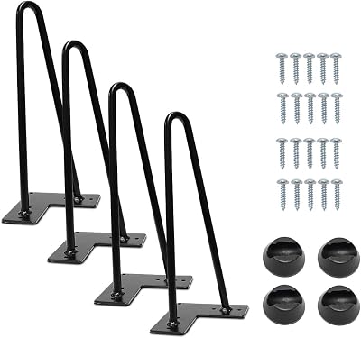 Signstek 12in Hairpin Table Legs Set of 4 with Heavy Duty 12mm Steel