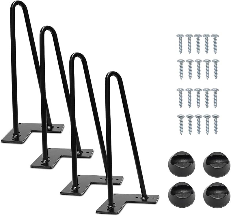 Signstek 12in Hairpin Table Legs Set of 4 with Heavy Duty 12mm Steel