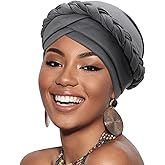 African Women Turban Caps Pre-Tied Twisted Turbans Head Scarf for Women Hair Wraps Cover Beanie Cancer Chemo Headwear