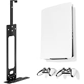 PS5 Wall Mount Kit, Space-Saving Console Mount for PlayStation 5, with 2 Controller Holders, Compatible with Disc, Digital, Slim &amp; Pro, Black