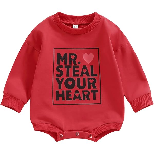 First Valentine's Day Outfit - Sweatshirt Bubble Romper - Baby Boy Clothes - Valentine For Baby- Baby Romper - Baby Bodysuit- Newborn Outfit