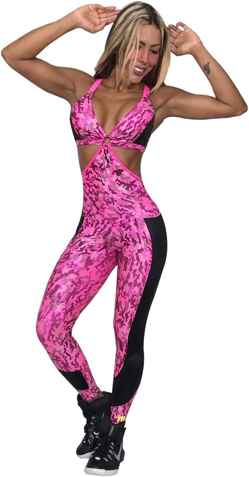 Jumpsuit Colombian Gym Workout Spinning Suplex Zumba Blue