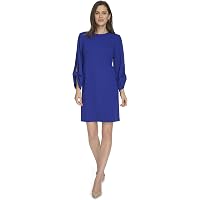 calvin klein women's velvet chiffon-sleeve dress Calvin Klein Velvet Dress with Chiffon Sleeve, Black, 2 : Amazon.ca: Everything Else