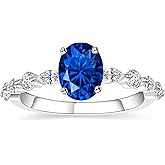 BONLAVIEGEM 1.5ct Oval Cut Engagement Ring for Women White Gold Plated Silver Cubic Zirconic Engagement Ring CZ Wedding Ring for Women Promise Rings Band Width 2.2mm Size 5-9
