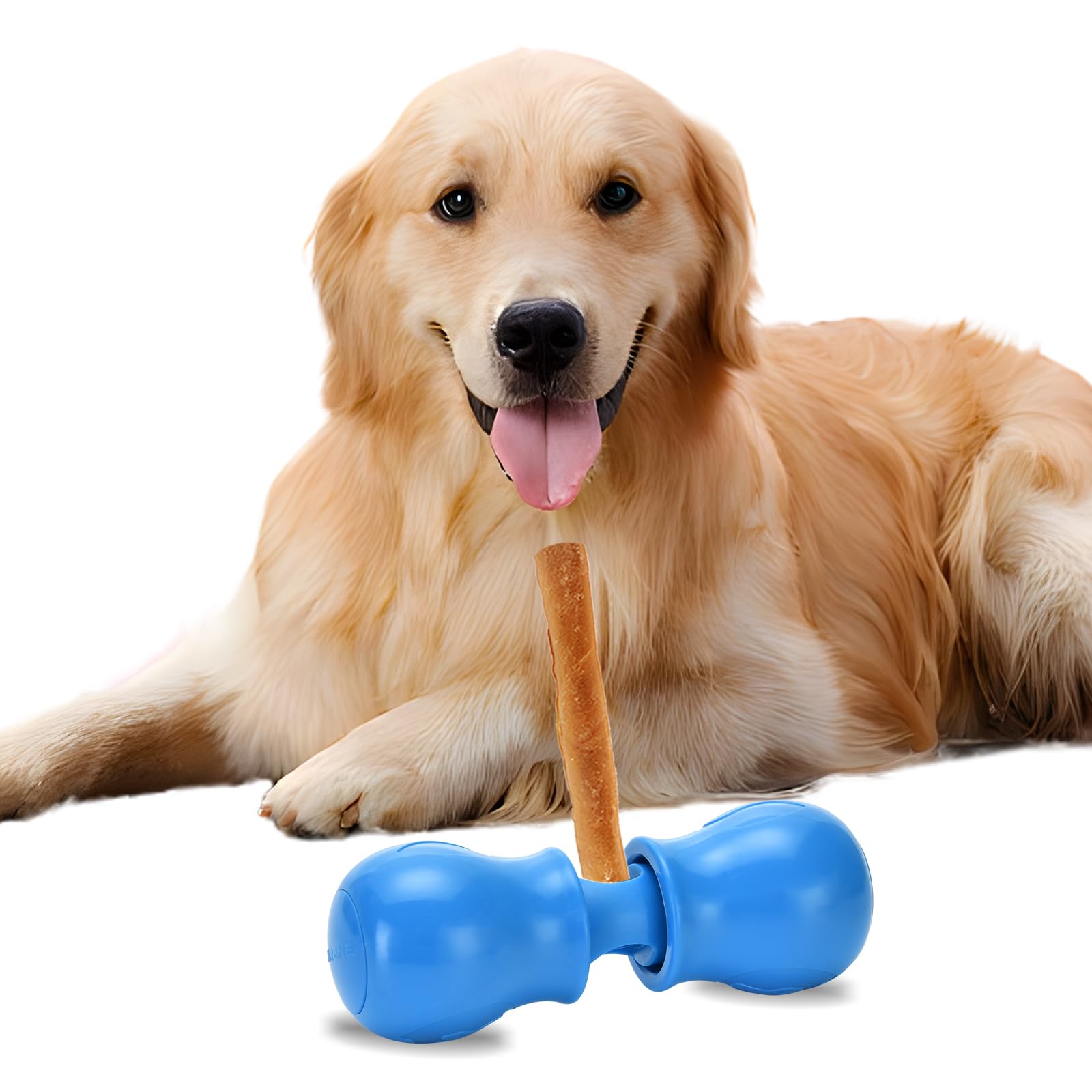 Photo 1 of YXIRENE Bully Stick Holder - Improved Dog Treat Chew Holder,Fits Various Bully Sticks,Durable Safety Hold Device to Prevent Swallowed Ends and Choking, Large/Blue.