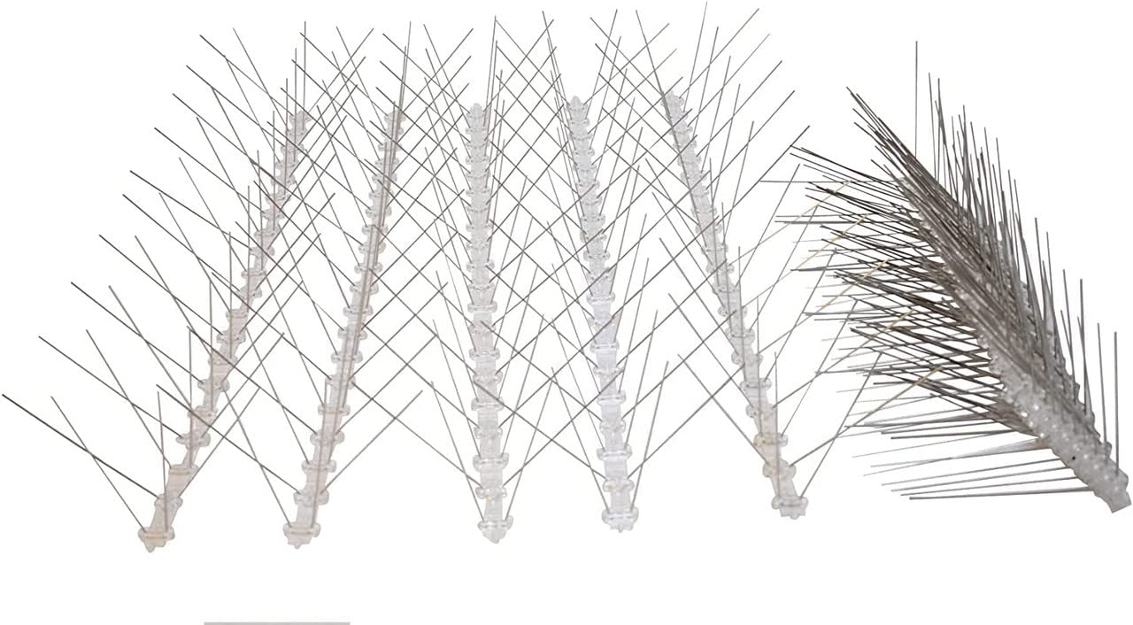 Pest Control Worldwide 20 Pieces, Pre-Assembled Pigeon spikes, Bird Repellent Spikes, Deterrent for Birds, Crows and Flying Pests, 5 Meters