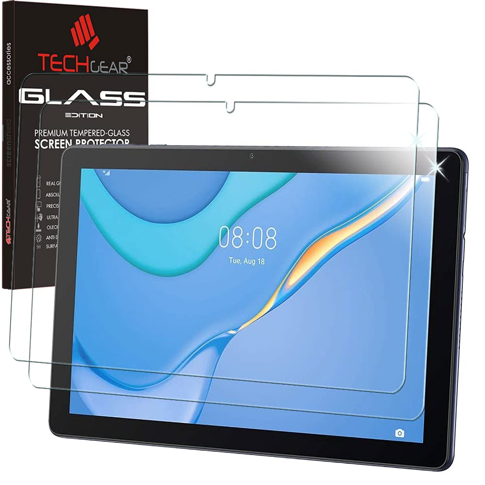 TECHGEAR GLASS Edition [2 Pack] Screen Protectors for Huawei MatePad T10 9.7" & T10s 10.1", Genuine Tempered Glass Screen Protectors [9H Toughness] [HD Clarity] [Scratch-Resistant] [No-Bubble]