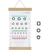 NOYOC Pediatric Eye Chart for Kids, 15 x 8 in, For Eye Exams 10 Feet | Kindergarten Child Visual Acuity Test, 3 Symbol Testing Cards, Wall Chart, Wooden Frame, Canvas, 10 Feet Test Distance