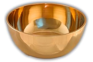 Anjini Bronze Solid Bowl Kansa Katori Vatki for Curry Soup and Foot Massage 150 ML Gold 1 Piece