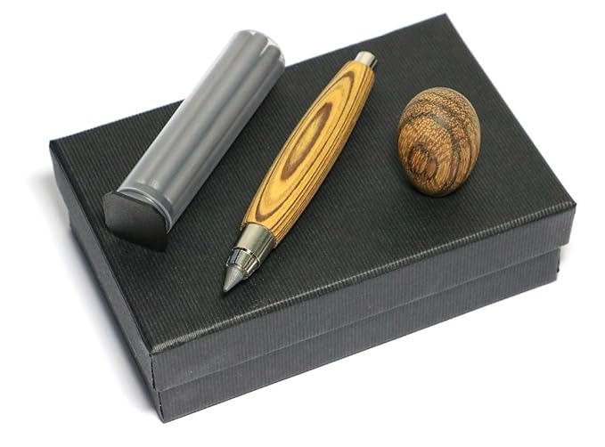 3er Schreibset aus Bleistift Fallminenbleistift Sketch + Spitzer in zebrano + Nachfüllminen Graphit 5,5 mm HB Fallminenstifte