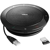 Jabra Speak 510+ UC Wireless Bluetooth/USB Speaker for Softphone and Mobile Phone,Black (Renewed)