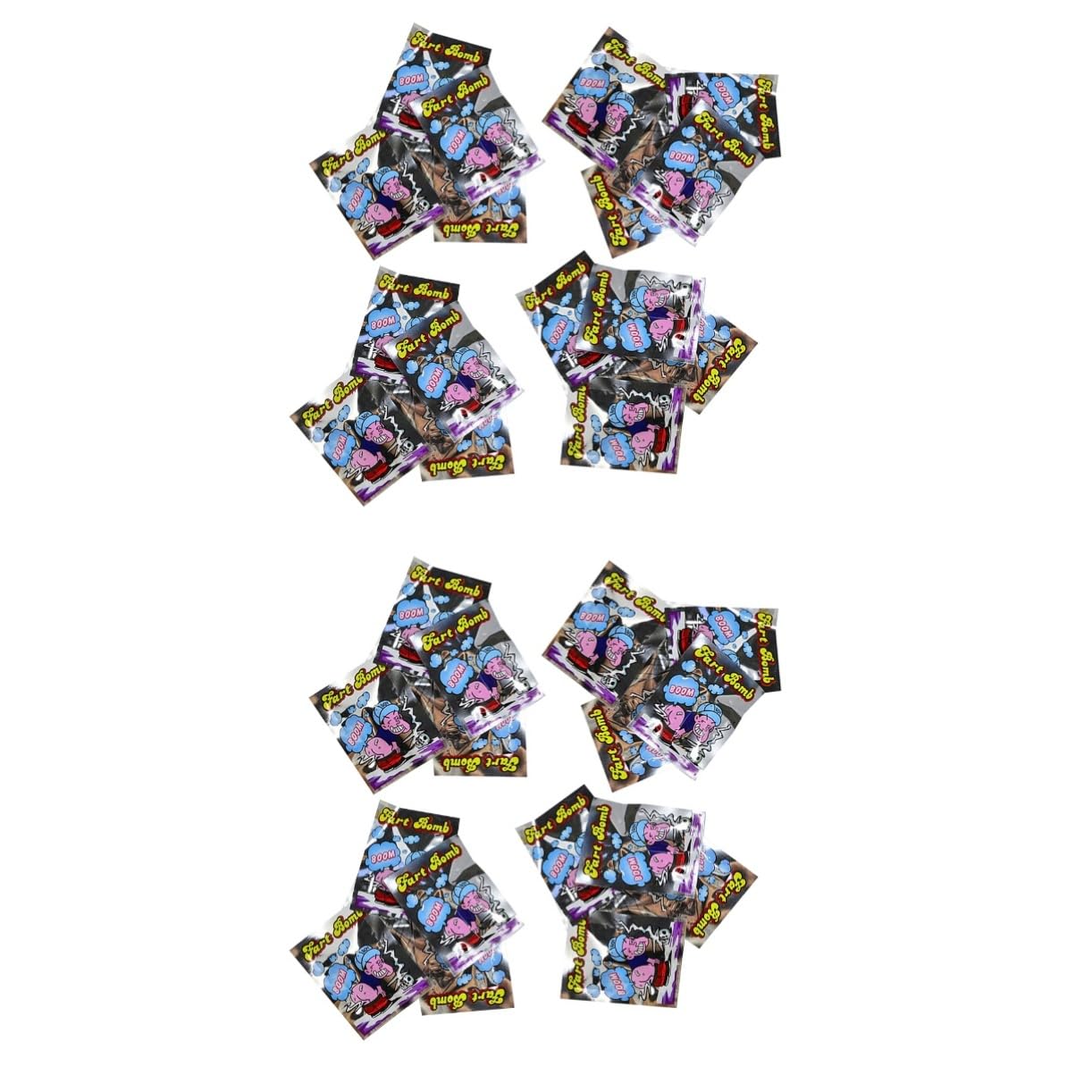 Toyvian 200 Pcs Fart Stench Bags Prank Trick Toys Multi Colour Plastic Stink Pack for Halloween Prank April Fools Day Jokes and Party Fun