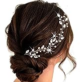 GENBREE Rhinestone Bride Wedding Hair Vine Silver Crystal Hair Piece Bridal Hair Accessories for Women