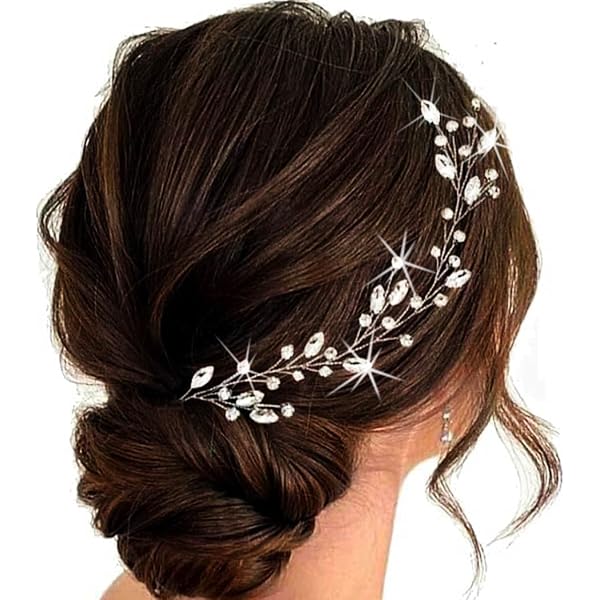 Amazon.com : GENBREE Rhinestone Bride Wedding Hair Vine  display picture 3