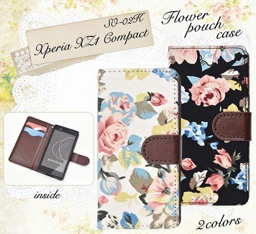 Amazon Co Jp 18年 インスタ Xperia Xz1 So 02k用フラワーポーチケース J ブラック 服 ファッション小物