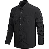 ROAMUNCH Men's Fishing Shirts Long Sleeve Travel Work Shirts for Men Button Down Shirts