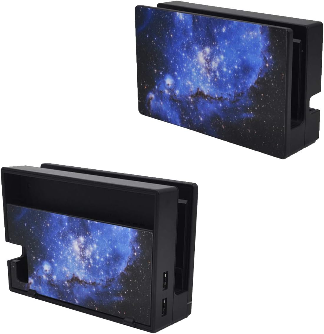 Taifond Full Set Faceplate Skin Decal Stickers for Nintendo Switch with 2Pcs Screen Protector (Console & Joy-con & Dock & Grip) -Blue Galaxy: Computers & Accessories