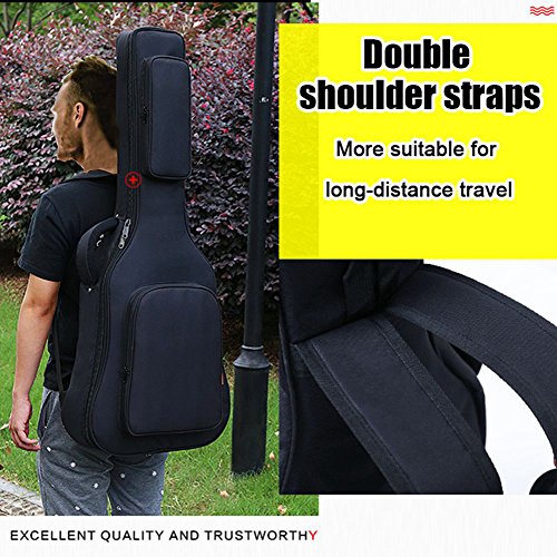 image for GLEAM Guitar Gig Bag Thicker 0.6 Inch Sponge Padding Fit 41 Inch Acous