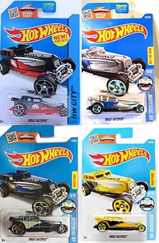 Zamac Car Hot Wheels Great Gatspeed Set 2015 &amp; 16 Editions 4 cars Exclusive Version 4 variants in Cases