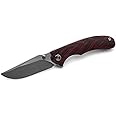 Miguron Knives M Centurion Flipper Folding Knife 3.5" 14C28N Stonewash And Satin Blade Red Damascus G10 Handle Pocket Knife MGR-812DRD