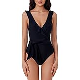 BCA by Rebecca Virtue Womens Kelly Ruffle One Piece Swimsuit, Plunge V-Neck, Bathing Suits for Women