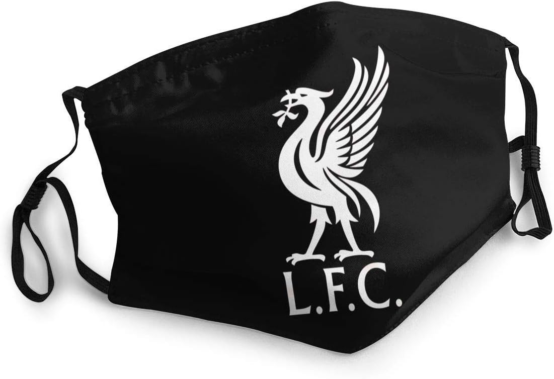 N/N Liverpool F.C. Football Club Logo Unisex Breathable Soft and Comfortable Breathable Wind and Washable Dustproof Face Black
