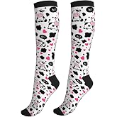 Figtihw Tie Dye Compression Socks Knee High Support Socks For Women Men Running Athletic Hiking