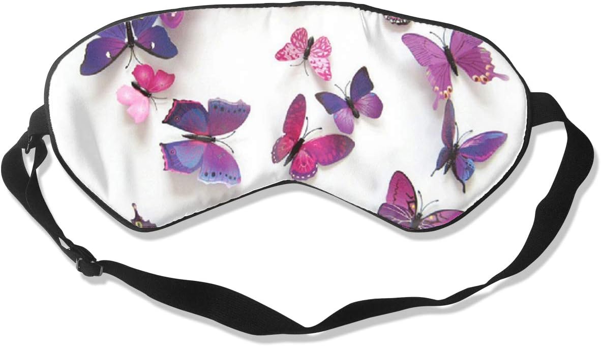 Sleep Mask, Blackout Blindfold Eye Masks, Purple Butterfly Eye Cover for Sleeping, Travel, Shift Work, Naps, Plane,Yoga